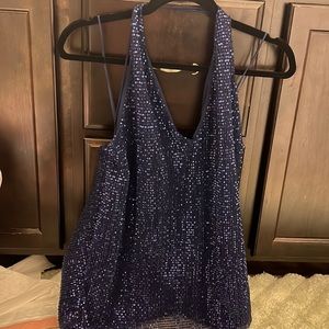 Low back strappy sequined top
